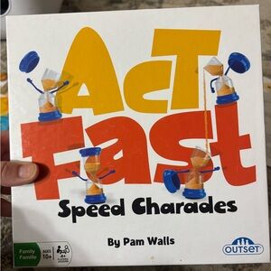 Act Fast Speed Charades Board Game by Outset - White, Yellow, Red, Blue